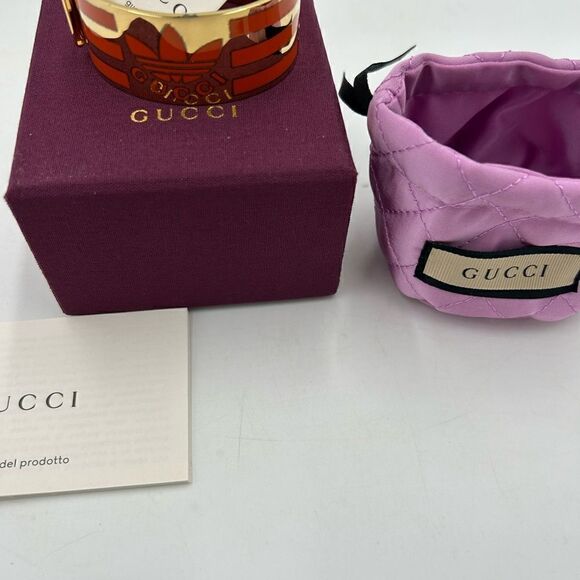 Women’s Gucci X Adidas gold/orange cuff bracelet made in Italy - Picture 3 of 8